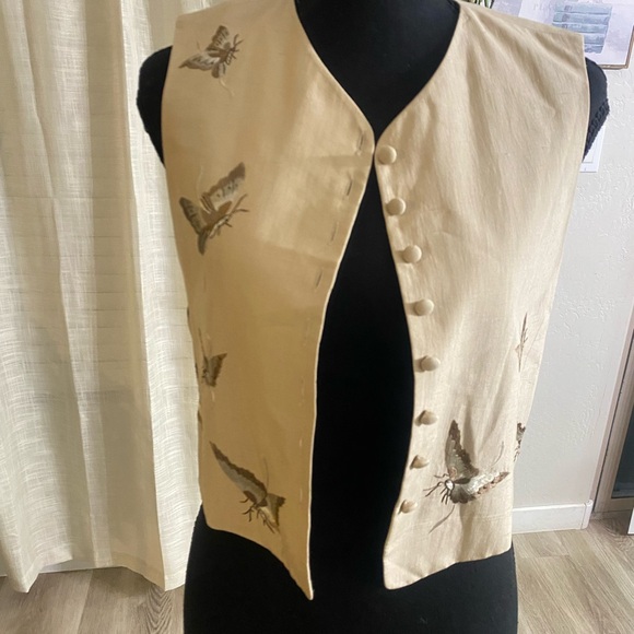 Emanuel Ungaro Jackets & Blazers - Butterfly Embroidered Beige Vest